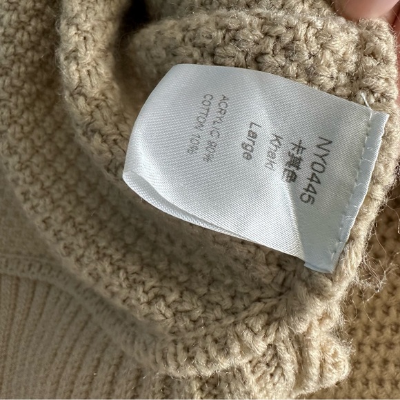 Khaki Dolman Sleeve Open Front Knit Cardigan Sweater - Picture 6 of 7